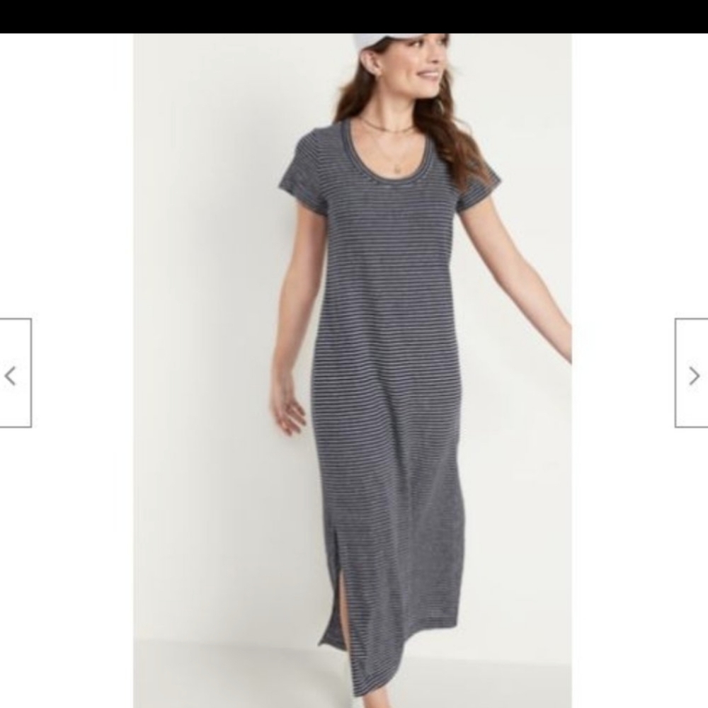 Old Navy Linen Blend T Shirt Maxi Dress